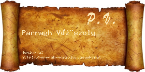 Parragh Vászoly névjegykártya